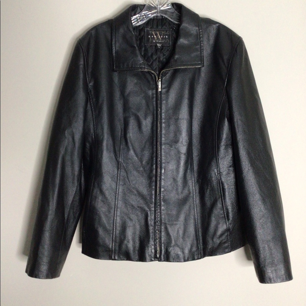W New York By Winlit Leather Jacket L Pockets Front Zip